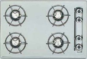 Summit WTL033 24 Gas Cooktop 4 Open Burners and Electronic Ignition: White