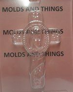 BABY&#039;S BAPTISM CROSS Chocolate Candy Mold With &copy; Candy Making Instruction -set of 3