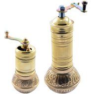 Manual Hand Grinder Mill SET for Turkish Greek Arabic Coffee Beans &amp; Spice Pepper Salt , Brass (Daddy &amp; Kid) N3