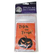 3 Packs of 40pcs (Total 120 Bags) Clear Halloween Random Style Flat Cello/Cellophane/Loot Treat Zip Seal bags...