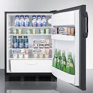 Summit FF6B 5.5 Cu. Ft. Black Undercounter Compact Refrigerator N3