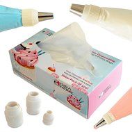100 Premium Clear Disposable 16&quot; Pastry Bags for Piping, Icing and Frosting, In a Dispenser Box, With a Gift of...