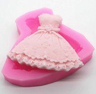 FD3129 Princess Dress Silicone Fondant Cake Mold Chocolate Baking Sugarcraft