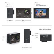 LeadEdge LE7000 Action Camera FHD 1080P 2.0 Inch Sport Waterproof With 1 Extra Battery And 1 Dual Battery Charger...