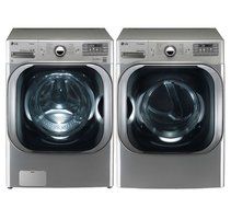 LG Graphite Steel Front Load Laundry Pair with WM8000HVA 29" Washer and DLEX8000V 29" Electric Dryer
