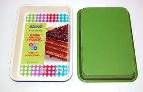 casaWare Ceramic Coated NonStick 9 X 13 x 2-Inch Rectangular Cake Pan (Cream/Purple) N6