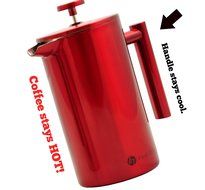 Best French Press Coffee Maker. Durable, No Plastic or Glass. 34oz Pot With Bonus Scoop and Cloth. Insulated Double... N7