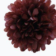 Dress My Cupcake 14-Inch Chocolate Brown Tissue Paper Pom Poms, Set of 4