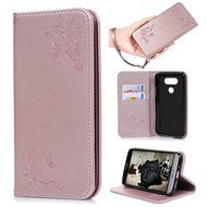 LG G5 Case,LG H868 Case - Wallet Folio Flip Magnetic Smart Closure Embossed Butterflies PU Leather Case with Stand... N3