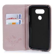 LG G5 Case,LG H868 Case - Wallet Folio Flip Magnetic Smart Closure Embossed Butterflies PU Leather Case with Stand... N4