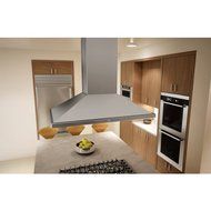 Zephyr ZNA-E42CS 715 CFM 42 Inch Wide Europa Island Range Hood with LED Lighting, Stainless Steel