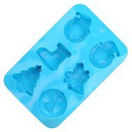 Crystallove Novelty Silicone Cake Mold Muffin Pudding Jelly Bakeware Color Randomly (3pcs, Christmas Style) N10