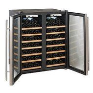 Wine Enthusiast 272 48 02 51W Silent 48 Bottle Double Door Dual Zone Wine Refrigerator, Stainless Steel