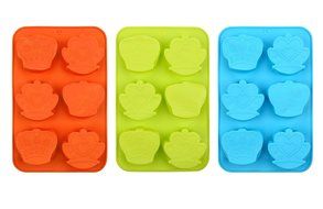 Crystallove Novelty Silicone Cake Mold Muffin Pudding Jelly Bakeware Color Randomly (3pcs, Christmas Style) N12