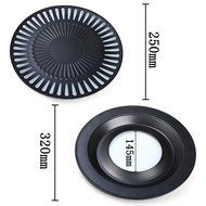 Superb good Black New Healthy Cooking Tool Barbecue Tray Korean Style Non-Stick Surface Cast Season Iron Griddle... N3