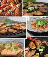 Superb good Black New Healthy Cooking Tool Barbecue Tray Korean Style Non-Stick Surface Cast Season Iron Griddle... N4