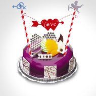 Hangnuo 1 Set DIY Cake Toppers Flags Banner Birthday Cake Flags Decoration