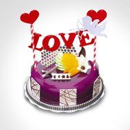 Hangnuo 1 Set DIY Cake Toppers Flags Banner Birthday Cake Flags Decoration N2