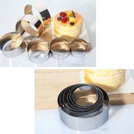 SUNLIGHTAM Set of 6 Stainless Steel 6 Sizes Round Molding Plating Forming Cake Mousse Rings Cookie Cutters DIY... N3