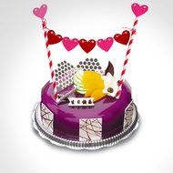 Hangnuo 1 Set DIY Cake Toppers Flags Banner Birthday Cake Flags Decoration N3