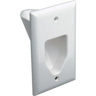 DataComm 45-0001-WH 1-Gang Recessed Low Voltage Cable Plate (White) (10)