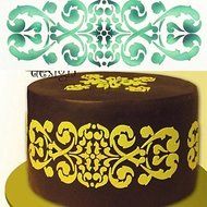 Sher FOUR-C Flower Stencil for Cake Decorating Side Decor Color White N2