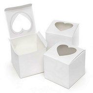 ONE MORE Heart Mini Cupcake Boxes with PVC Window 24 of Pack