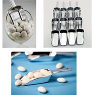 Adorox Silver Plastic Wedding Baby Shower Dessert Party Candy Scoops 2 Oz. Scoop (12 Pieces)
