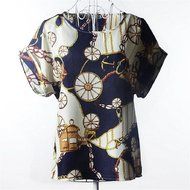 Phoneix Womens Printed Blouses Chiffon T-Shirts causal Tops for girl N5