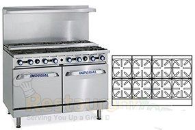 Imperial Commercial Restaurant Range 48&quot; 8 Step Up Burners 2 Standard Oven Propane Ir-8-Su