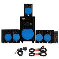Blue Octave B51 Home Theater 5.1 Powered FM Speaker System USB Bluetooth and 2 Extension Cables