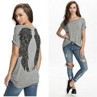TR.OD Summer Novel Angel Wings Loose T Shirt Women Tops N3