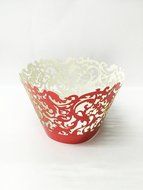HUAL Cupcake Wrappers 50 Filigree Artistic Bake Cake Paper Cups Lace Laser Cut Liner Baking Cup Muffin Case Trays... N7