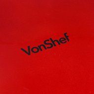 VonShef Deluxe 12 Hole Electric Mini Donut Maker Snack Machine, Red