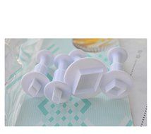 Anyana 4pcs set Diamond Plastic Plunger And Cookie Cutter Cake Mould Tool Kitchen Tool Sugar Paste Baking Mould... N2
