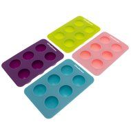 Freshware CB-650 Silicone 6-Cavity Round Chocolate Truffle, Candy and Gummy Mold, Pack of 4 N8