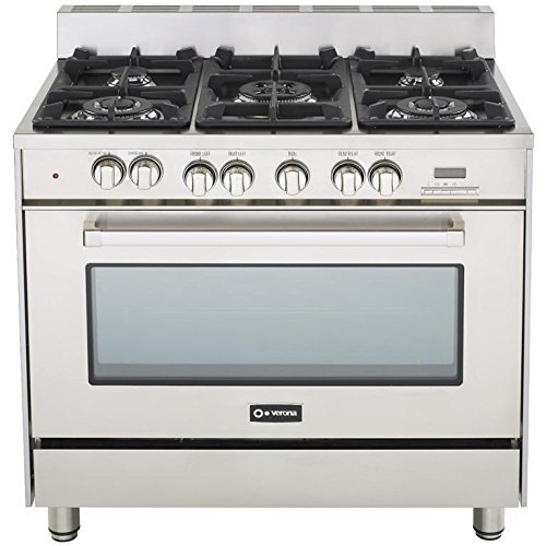 Verona VEFSGE365NSS 36" Freestanding Dual Fuel Range with 5 Sealed