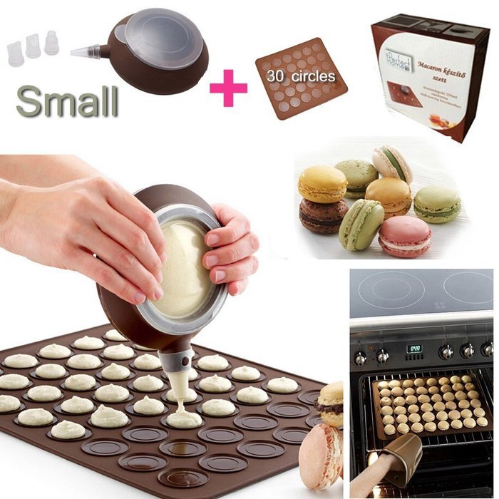WOMHOPE Silicone Decomax Pen with 4 Nozzles + 1 x Baking Sheet - Cup Cake Muffin Pastry Cream Icing Nozzle - Macaron... N2