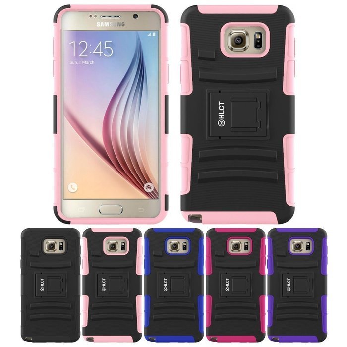 Galaxy Note 5 Case, HLCT Rugged Shock Proof Dual-Layer Case with Built-In Kickstand for Samsung Galaxy Note 5... N20