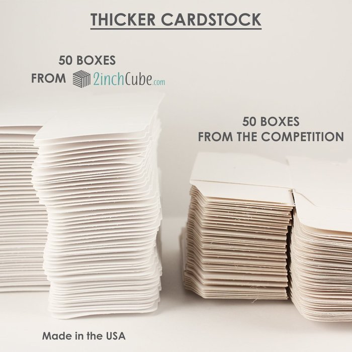 Made in USA - 2 Inch Cube Favor Box (2"x2"x2" 100 Boxes) Wedding Favor, Birthday Favor, Baby Shower Favor, Bridal... N42