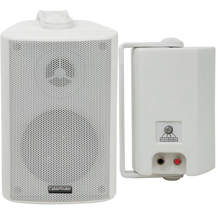 4" 100V/8OHM 70W WHITE BACKGROUND SPEAKER, WALL MOUNT BOOKSHELF