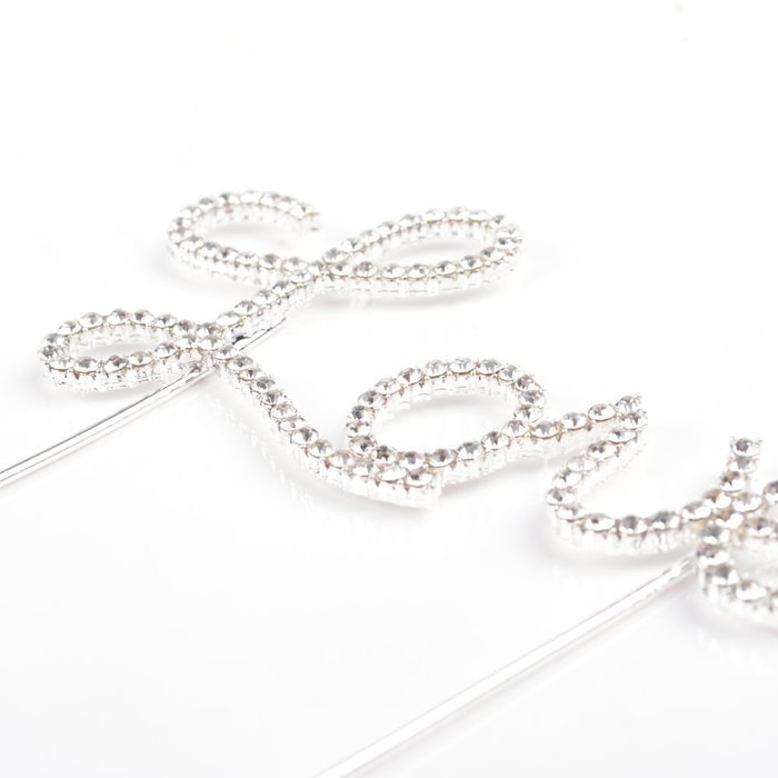 KLOUD City@ Crystal Rhinestone Bling Silver Wedding Love Cake Top Topper (Word "Love") N4
