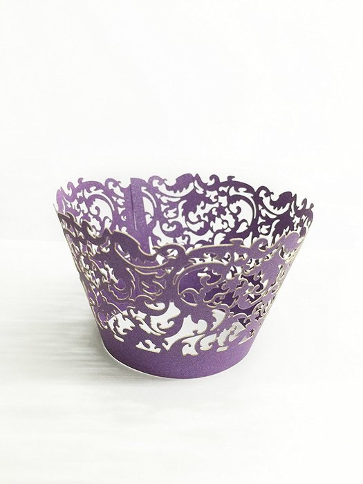 HUAL Cupcake Wrappers 50 Filigree Artistic Bake Cake Paper Cups Lace Laser Cut Liner Baking Cup Muffin Case Trays... N5