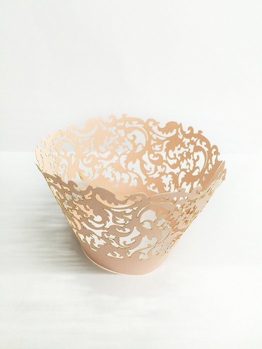 HUAL Cupcake Wrappers 50 Filigree Artistic Bake Cake Paper Cups Lace Laser Cut Liner Baking Cup Muffin Case Trays... N6