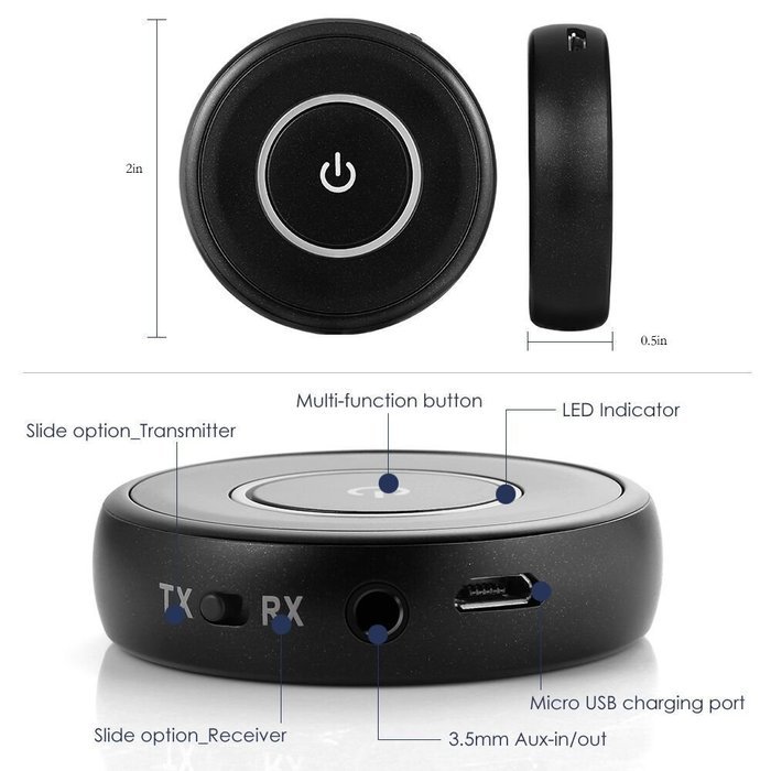 Dorooh DRH-018 is a New Receiver / Transmitter Combo stereo Bluetooth Adapter with Low Delay. When Transmitter... N6