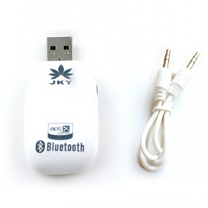 JKY Mini USB Bluetooth Music Receiver Wireless 3.5mm Stereo Audio Adapter for Car PC Speakers N6
