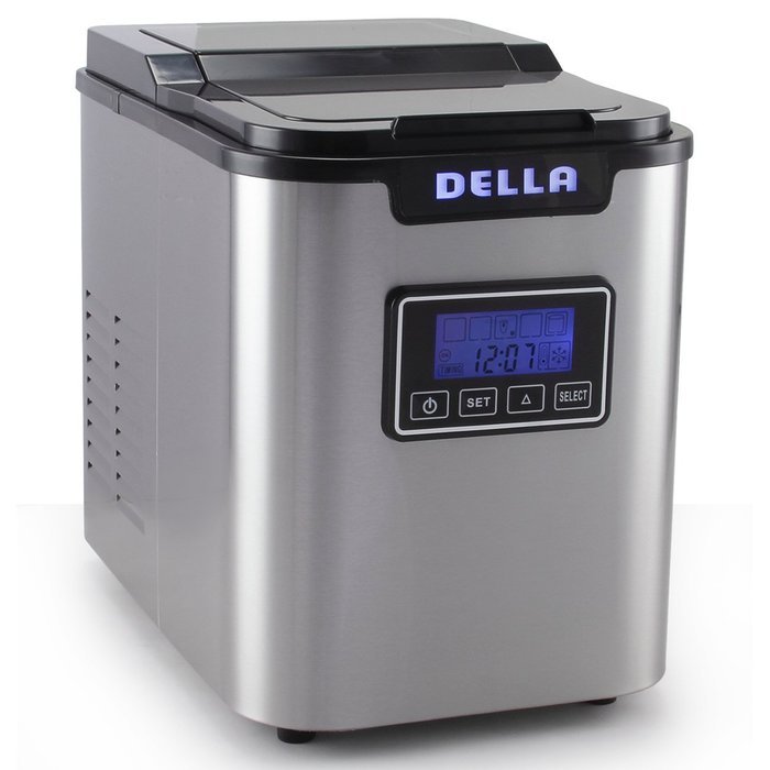 Della Electric Ice Maker Machine Express 26lbs/ Day with LCD Display Clock, Timer, Status -Stainless Steel N4