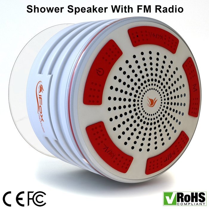iFox iF013 Bluetooth Shower Speaker - Certified Waterproof. Wireless Speakerphone Pairs To All Bluetooth Devices... N19