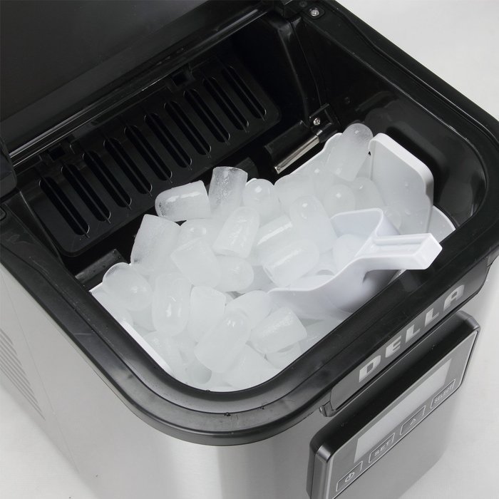 Della Electric Ice Maker Machine Express 26lbs/ Day with LCD Display Clock, Timer, Status -Stainless Steel N6