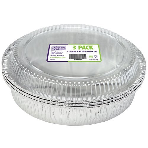 Nicole Home Collection 3 Count Aluminum Round Pan with Dome Lid, 9-Inch